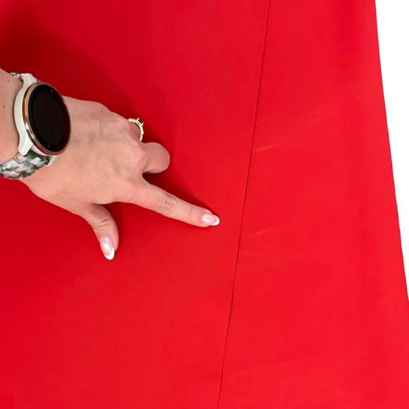 Chiara Boni La Petite Robe Lipstick Red Kate Slit Detail Boatneck Gown sz 42 / 6 - Picture 12 of 16